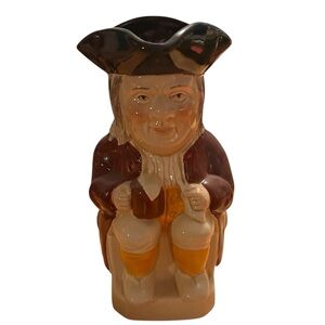 VINTAGE  Wood & Sons  Toby Jug - 6 1/2" Tall  - Brown Jacket & Black Hat